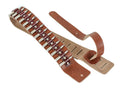 2 1/4" Wide .223 Nickel Real Bullet Tan Saddle Classic Guitar Strap