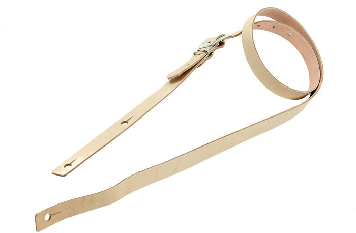 3/4" Wide Beige Tanned Saddle Leather Buckle Guitar Strap