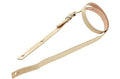 3/4" Wide Beige Tanned Saddle Leather Buckle Guitar Strap