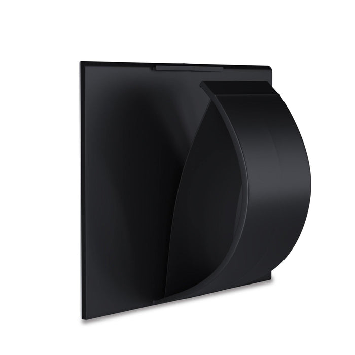 Black cable hiding clip cover with curved side and mounting tab