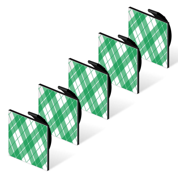 Adhesive cable clip set of 4, black holders with green label backing