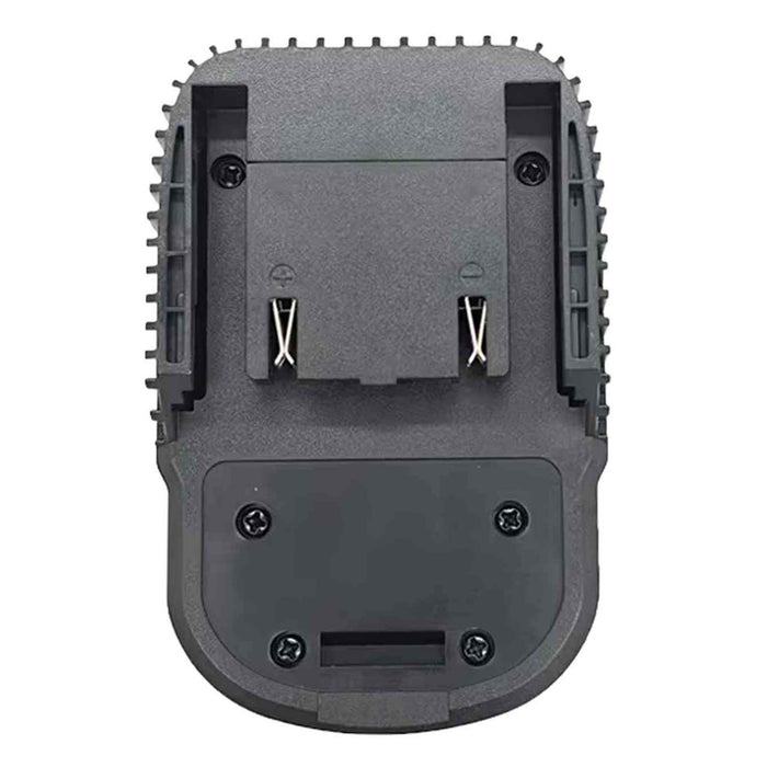 AEG 18V to Ozito 18V PXC battery adapter - battery-side connection, twin spring contacts and moulded polarity marks