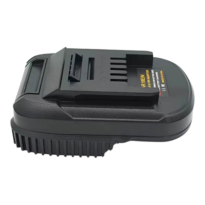 AEG 18V to Ozito 18V PXC battery adapter - tool-side plateau upward over the ribbed battery-side skirt