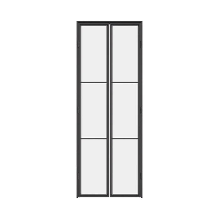 Air 4 double flat interior steel pantry doors with slim black frame
