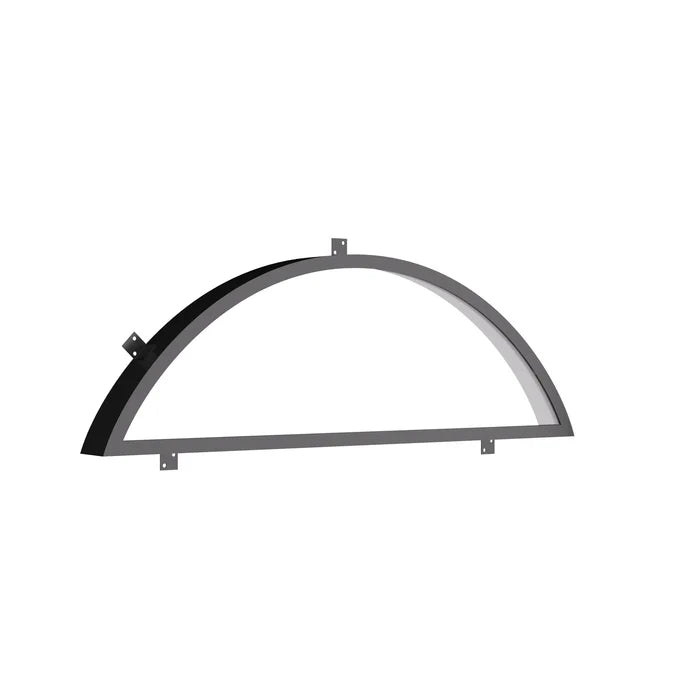 Air steel full arch transom window for modern arched steel entry doors