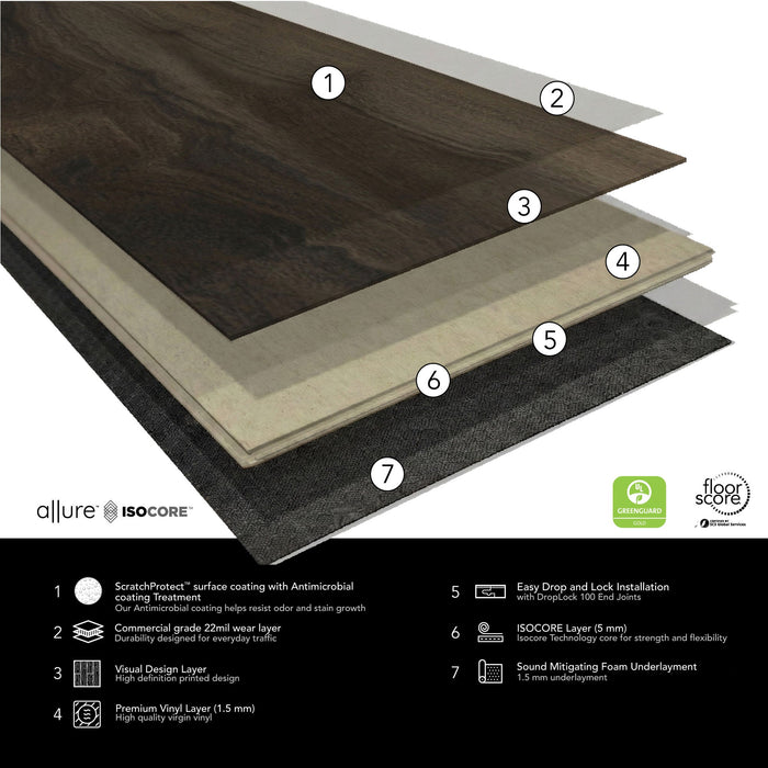 Allure Burnt Butter Walnut Rigid Core 22 Mil Wide Luxury Vinyl Plank Flooring