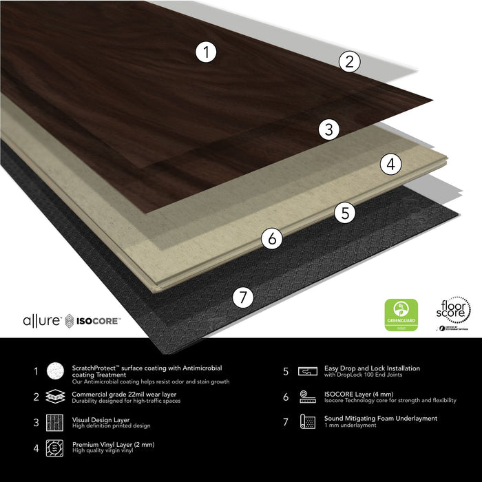 Allure Velvet Mocha Walnut 22mil XL Wide Plank Luxury Vinyl Flooring