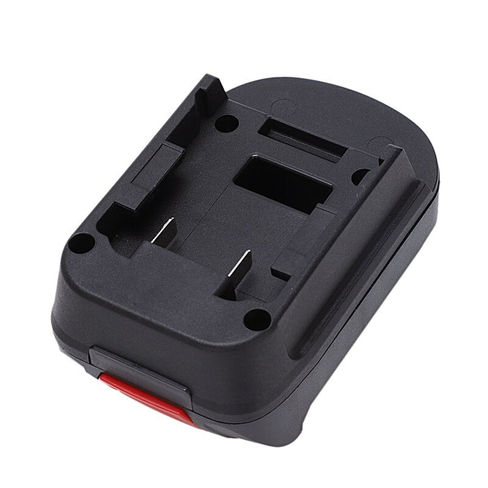 Bauer 20V to Bosch 18V GBA (Blue) battery adapter - battery-side connection with twin blade terminals between two guide rails