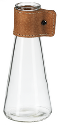 Beaker Shaped Vase with Leather Collar