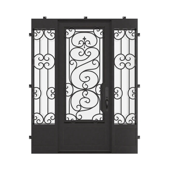 Beverly thermally broken flat top patio door with sidelights.