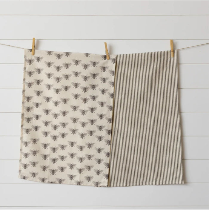 Black & White Bees Kitchen Towels