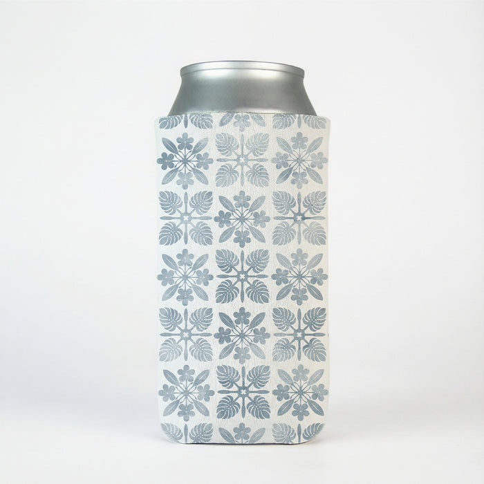 Blue Tropics Quilt Slim Can Cooler