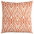 BORRE ORANGE DAMASK URBAN FARMHOUSE THROW PILLOW