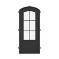 Bristol curved top iron single exterior door with efficient glass.