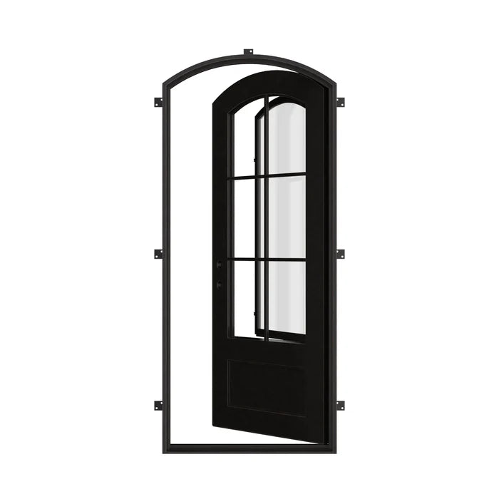 Bristol soft arch top metal single door with thermal break.
