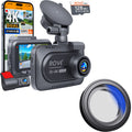 ROVE dual dash cam with front screen and round CPL lens filter