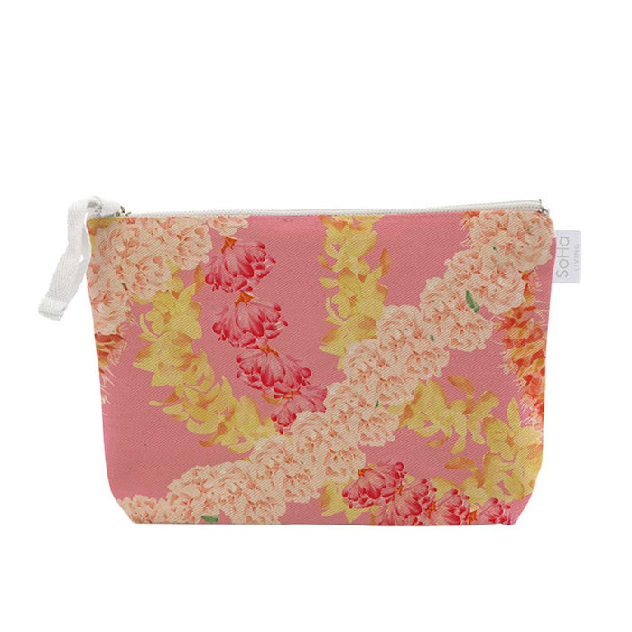 Carnation Puakenikeni Lei Cosmetic Bag, Large