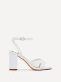 City White Faux Leather Heeled Sandals