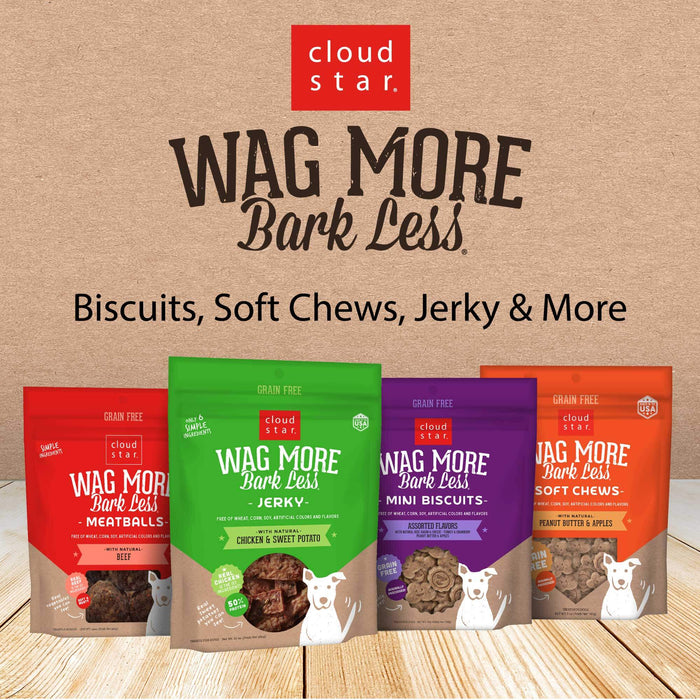 Cloud Star  Wag More Bark Less Crunchy Grain Free Dog Treats, Assorted Flavors