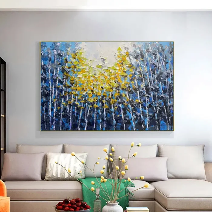 Colorful Flower & Tree Abstract Textured Wall Art#ML003