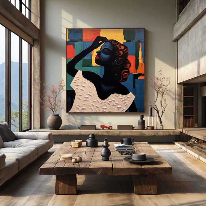 Beautiful Woman Abstract Canvas Art Abstract Beautiful Lady Texture Painting Bedroom Wall Art Decor