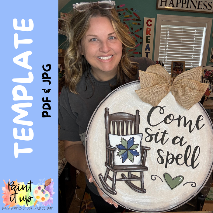 Come Sit a Spell Rocking Chair Template