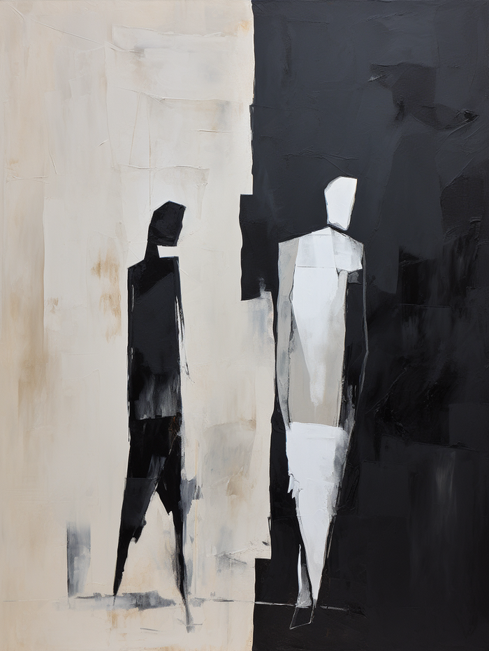 Black and Beige Minimalist Wall Art Decor Black and Beige Minimalist Art People Back Abstract Art Black and Beige Abstract Canvas Painting