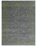 Custom Made Antique look Plum and Brown Hand Knotted Traditional Oushak Wool Area Rug - The Rug Decor