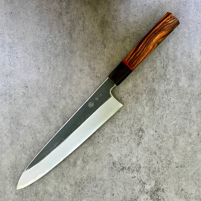 Custom Tadokoro Nakagawa White 2 Gyuto 240 mm Kurouchi Finish - Cocobolo,  African Blackwood and vintage poker chip
