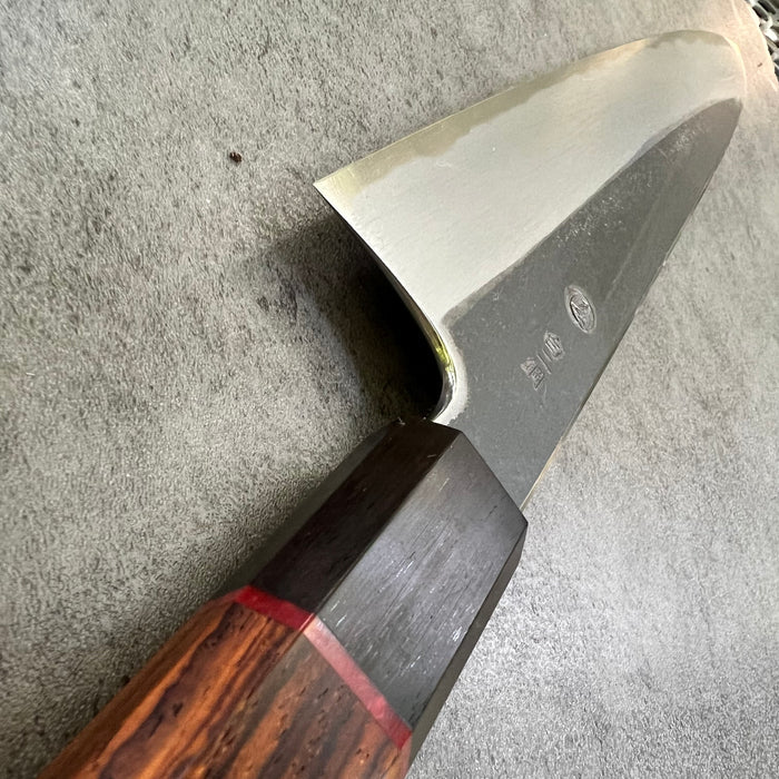 Custom Tadokoro Nakagawa White 2 Gyuto 240 mm Kurouchi Finish - Cocobolo,  African Blackwood and vintage poker chip