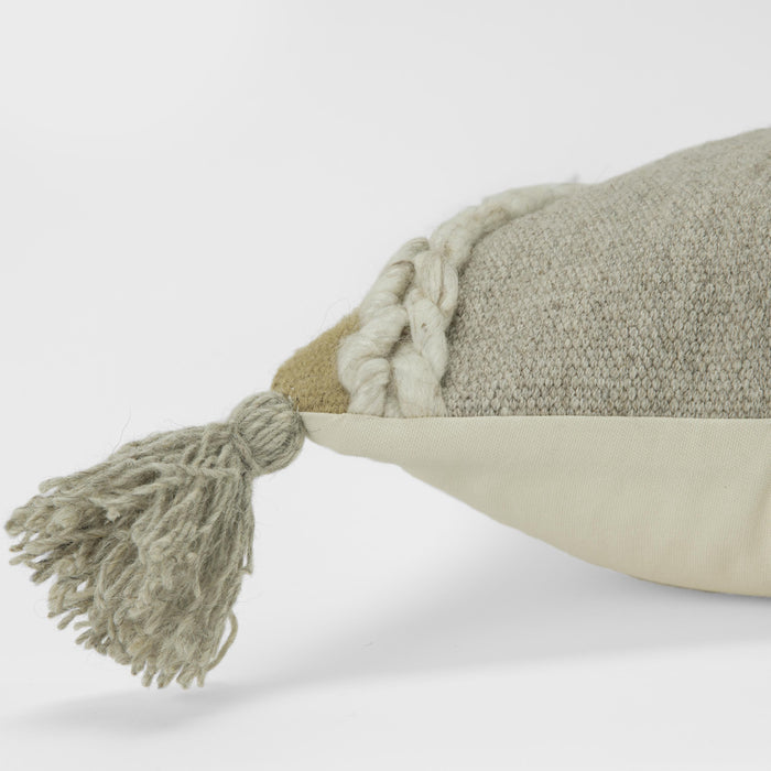 DAVIDSEN NEUTRAL  STRIPE MODERN MOUNTAIN THROW PILLOW