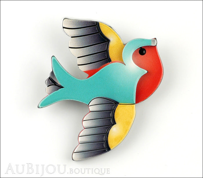 Erstwilder Bird Brooch Pin Betty Jo Sparrow Front