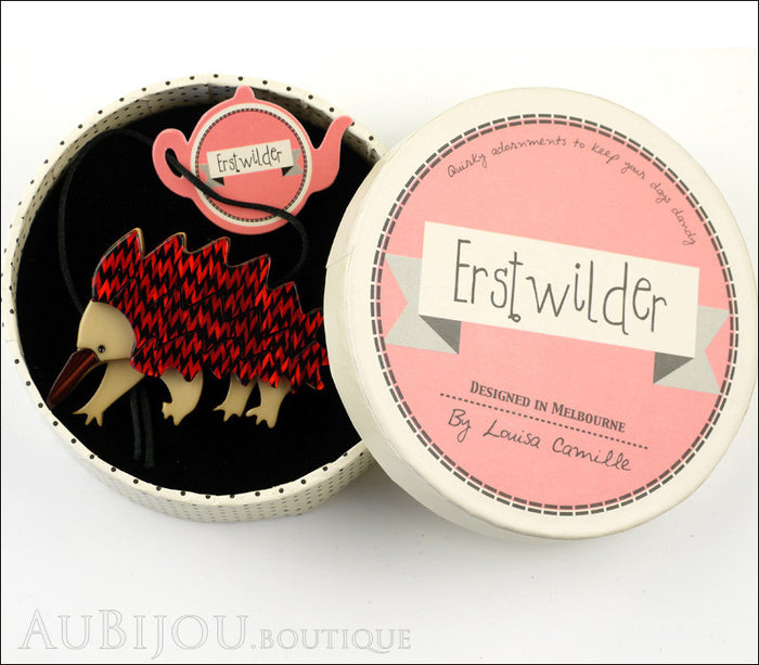 Erstwilder Brooch Pin Egbert the Echidna Red Box