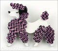 Erstwilder Brooch Pin Paige the Prancing Poodle Purple Violet Front