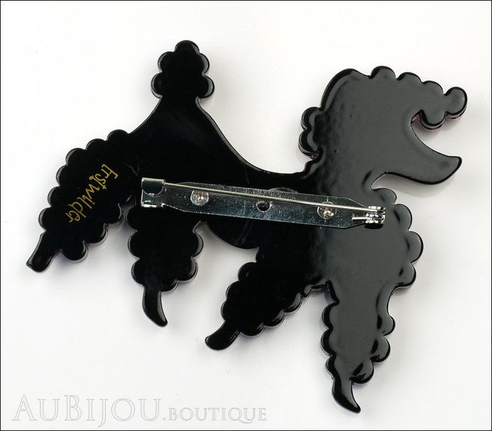 Erstwilder Brooch Pin Paige the Prancing Poodle Purple Violet Back