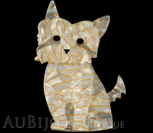 Erstwilder Dog Pin Brooch Fritz at the Ritz Cream White Gallery