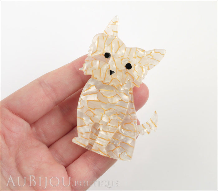 Erstwilder Dog Pin Brooch Fritz at the Ritz Cream White Model