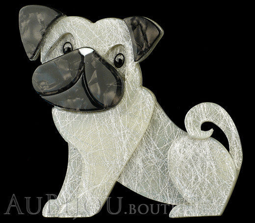 Erstwilder Dog Pin Brooch Preston Pug White Gallery