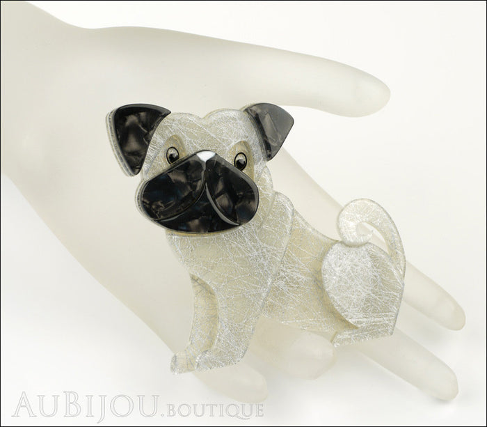 Erstwilder Dog Pin Brooch Preston Pug White Mannequin