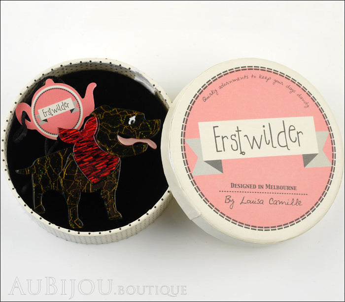 Erstwilder Dog Pin Brooch Staffy Stan Staffordshire Terrier Box