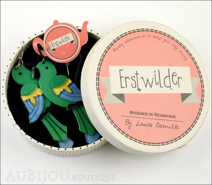 Erstwilder Earrings Pancha’s Parrots Green Box