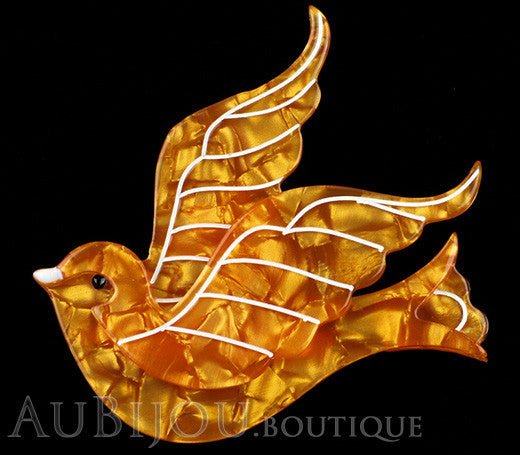 Erstwilder Pin Brooch Barbarella’s Bird Yellow-Orange Gallery