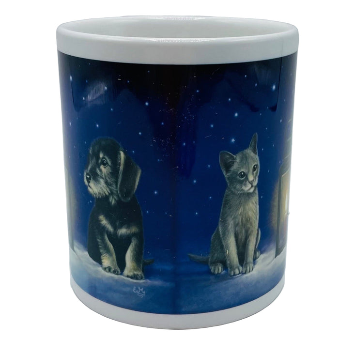 Eva Melhuish Cat & dog with lantern coffee mug