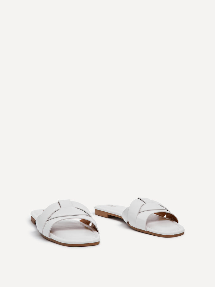 Fletcher White Slider Sandals