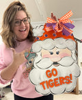 Go Team Santa Wooden Door Hanger