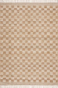 Hand Woven Modern Geometrical Ivory and Brown Checkered Jute Area Rug - The Rug Decor