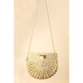 Ivory- Braided Semi Circle Tote Bag