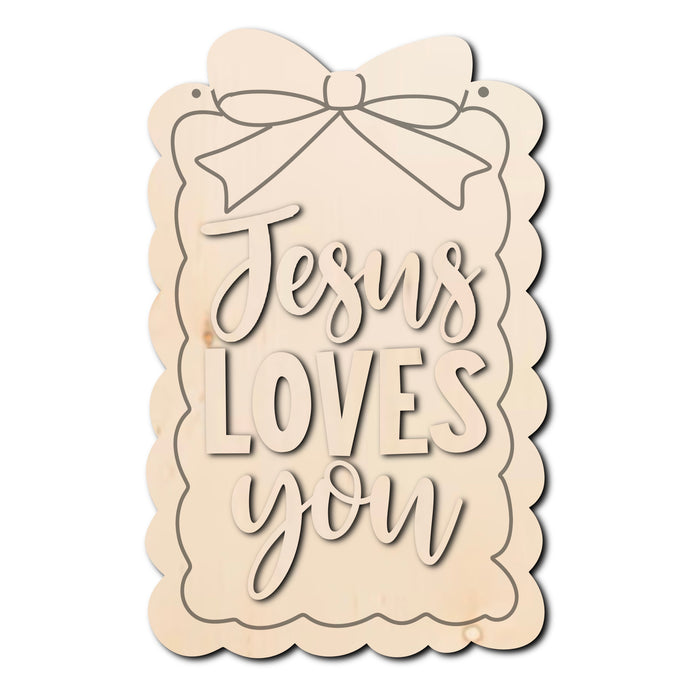 Jesus Loves You Coquette Wood Sign/Door Hanger (DIY)