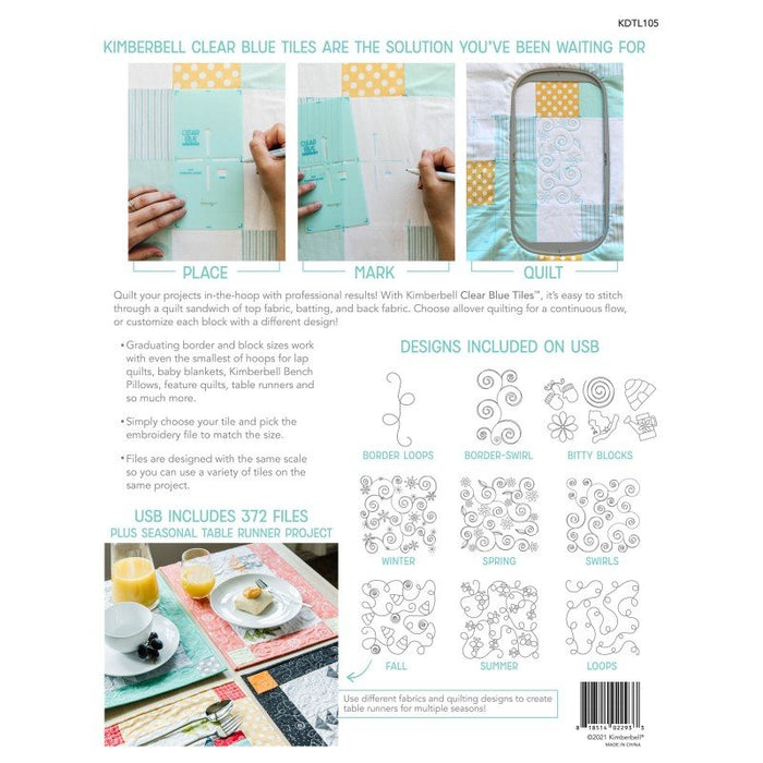 Kimberbell Clear Blue Tiles Essentials Template Set