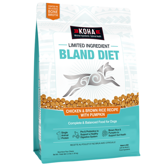 Koha Limited Ingredient Dry Bland Diet Chicken & Brown Rice Recipe with Pumpkin for Dogs